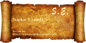 Supka Elemér névjegykártya